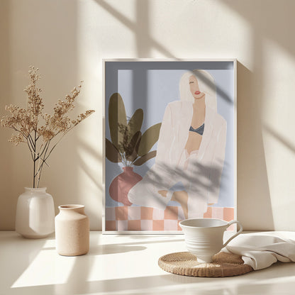 Too Lazy To Yoga - Poster / Art Print - interiör