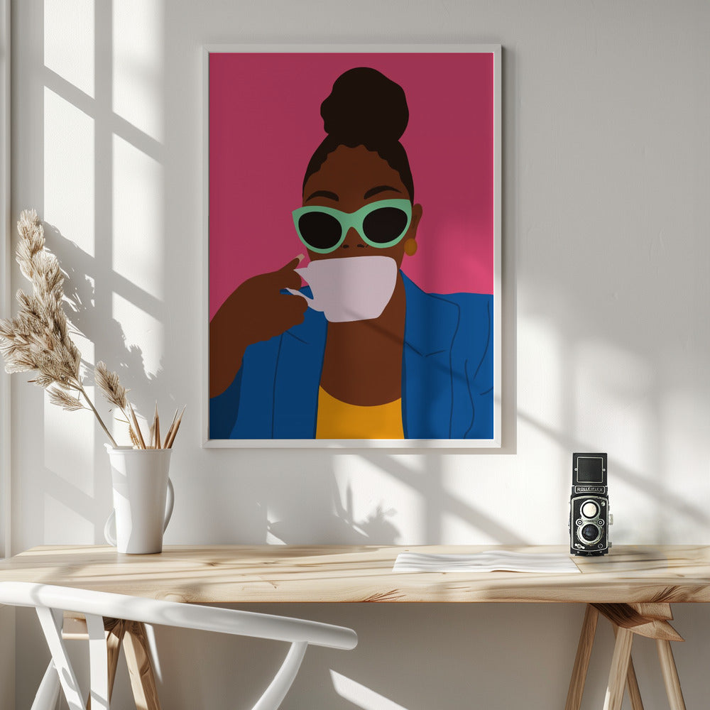 Women Drinking Coffee - Poster / Art Print - interiör