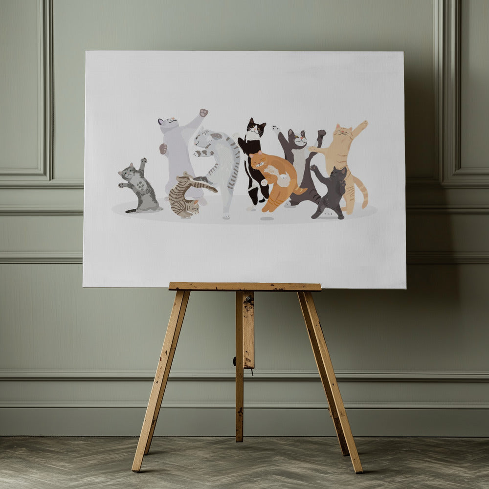 Dancing Cat - Poster / Art Print - interiör