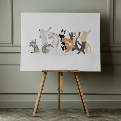 Dancing Cat - Poster / Art Print - interiör