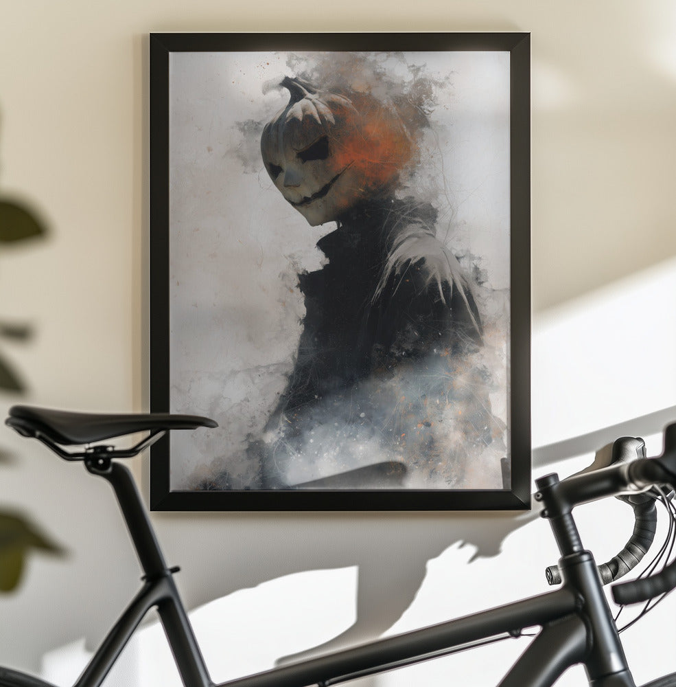 Man With Pumpkin Halloween Scene (1) - Poster / Art Print - interiör