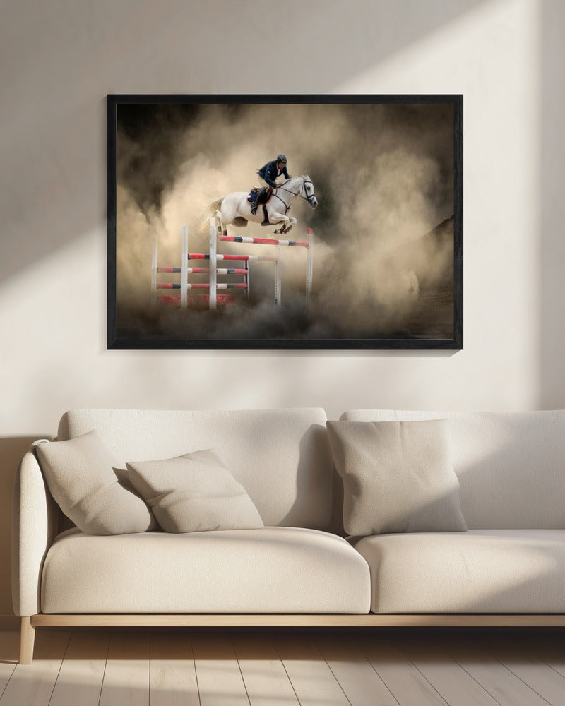 White horse - Poster / Art Print - interiör