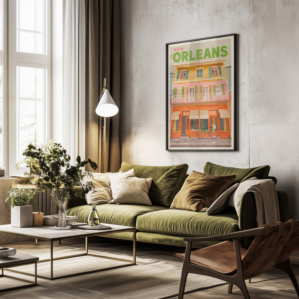 New Orleans Louisiana Vintage Travel Poster - Poster / Art Print - interiör