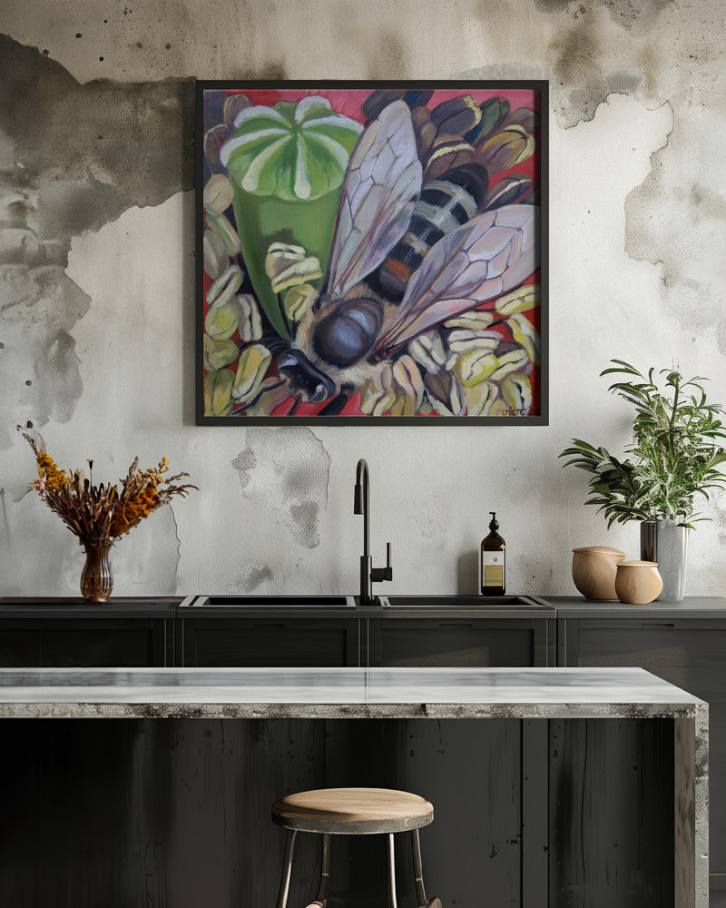 Hornet Hoverfly On Poppies - Poster / Art Print - interiör