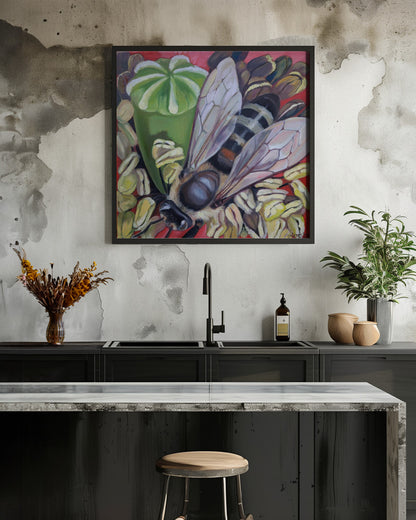 Hornet Hoverfly On Poppies - Poster / Art Print - interiör
