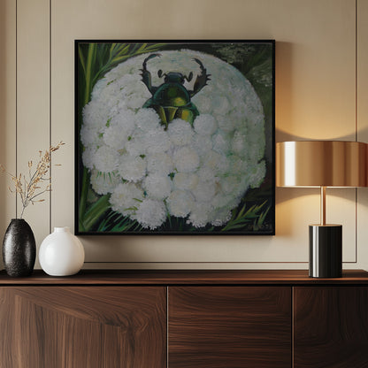 Rose Beetle and Wild Carrot - Poster / Art Print - interiör