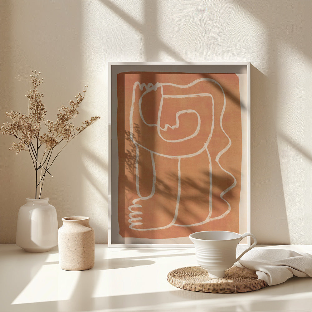 Abstract Line Art Figure - Poster / Art Print - interiör