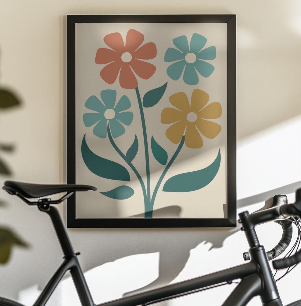 Boho Flowers Series No 4 - Poster / Art Print - interiör