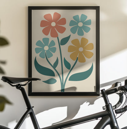 Boho Flowers Series No 4 - Poster / Art Print - interiör