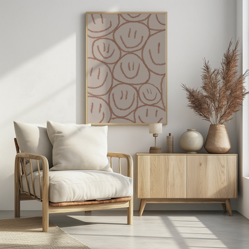 Many Smiles Brown - Poster / Art Print - interiör