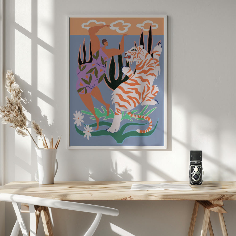 Hello Tiger - Poster / Art Print - interiör