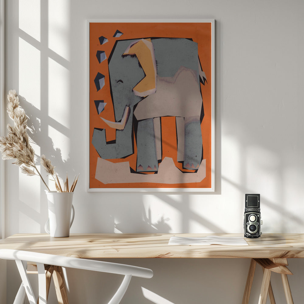 Happy Elephant - Poster / Art Print - interiör