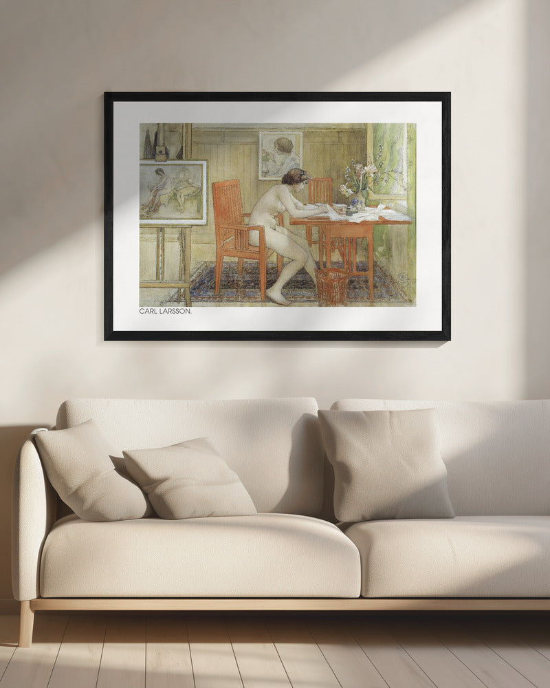 The Model Writing a Postcard 1906 - Poster / Art Print - interiör