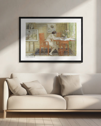 The Model Writing a Postcard 1906 - Poster / Art Print - interiör