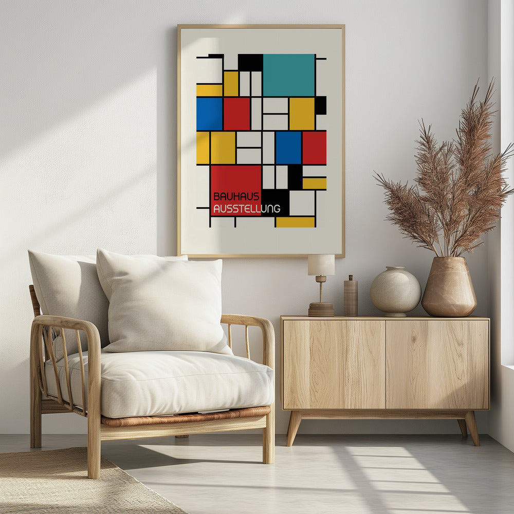 Bauhaus Geometric Design Retro - Poster / Art Print - interiör