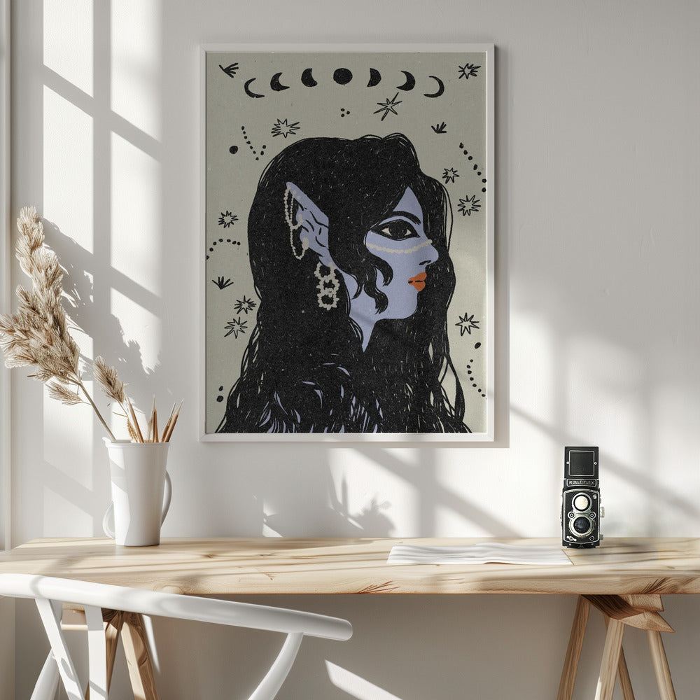 Portrait of a mermaid - Poster / Art Print - interiör