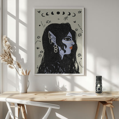 Portrait of a mermaid - Poster / Art Print - interiör