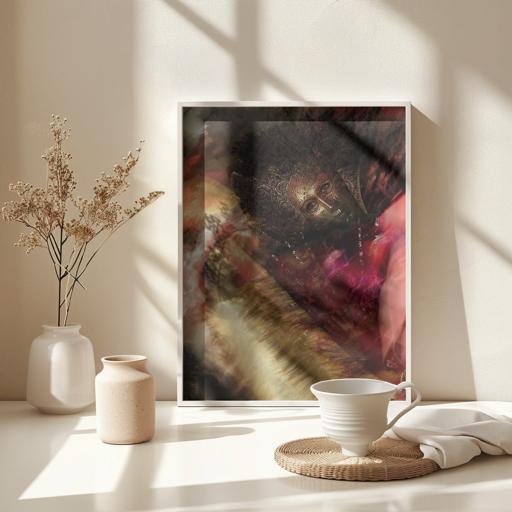 Gold in red - Poster / Art Print - interiör