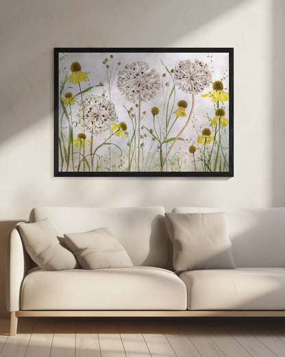 Alliums and heleniums - Poster / Art Print - interiör