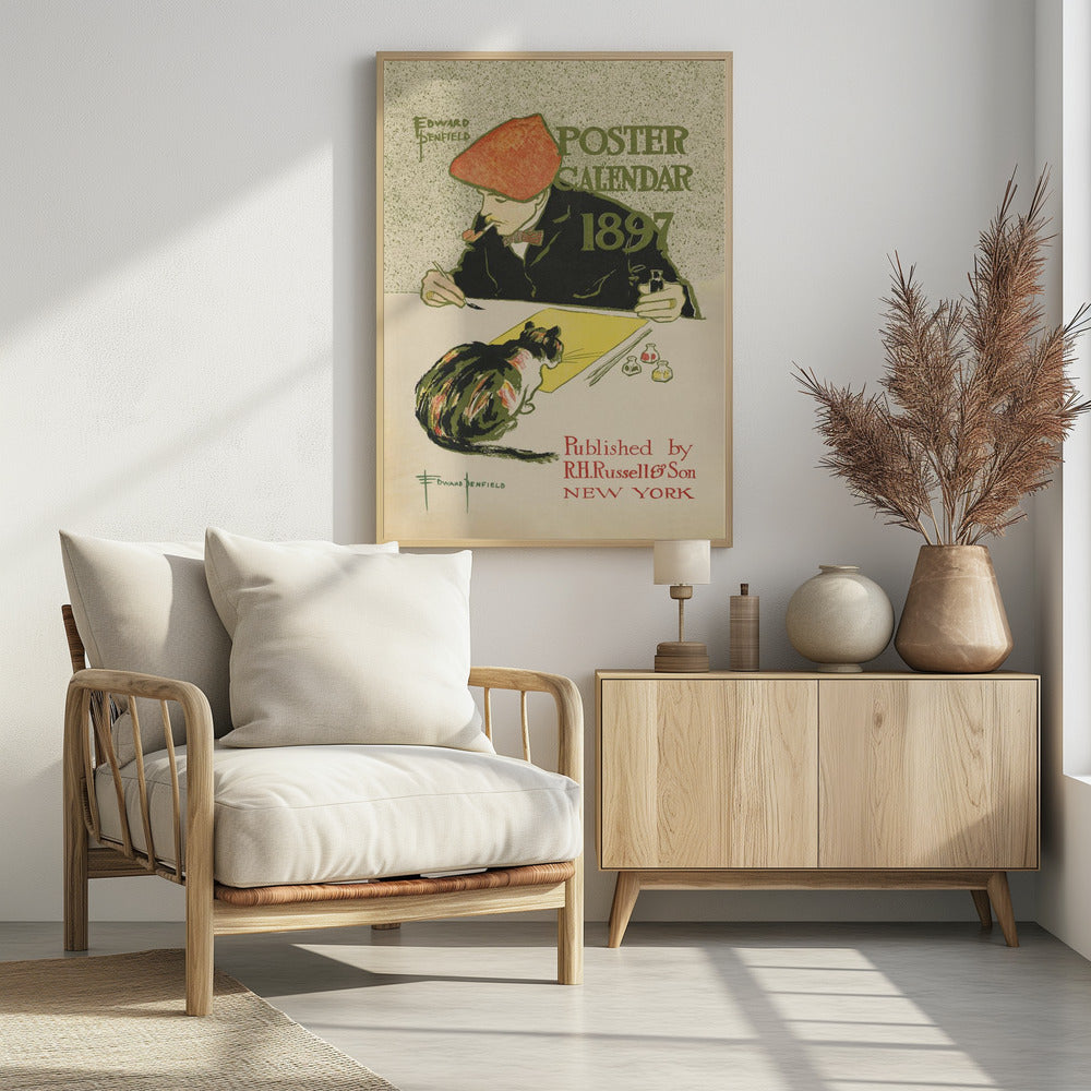 Edward Penfield Self Portrait - Poster / Art Print - interiör