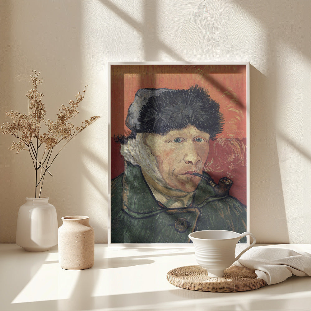 Vincent Van Gogh's Self Portrait With Bandaged Ear and Pipe (1889) - Poster / Art Print - interiör