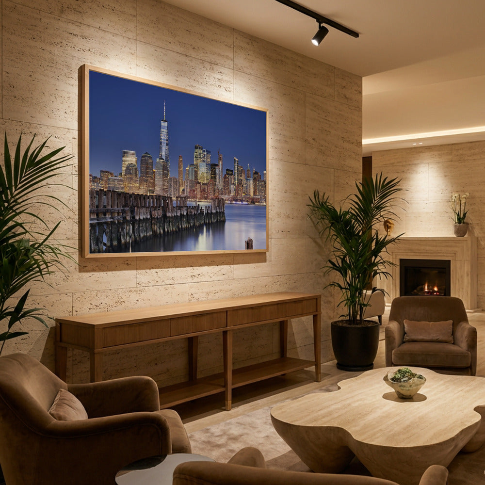 Manhattan Skyline at night - Poster / Art Print - interiör
