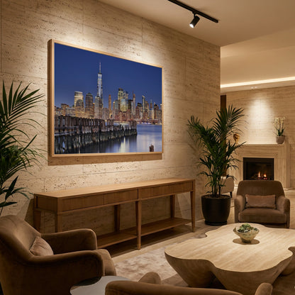 Manhattan Skyline at night - Poster / Art Print - interiör