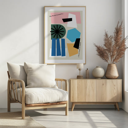 The World Around Us Grey - Poster / Art Print - interiör