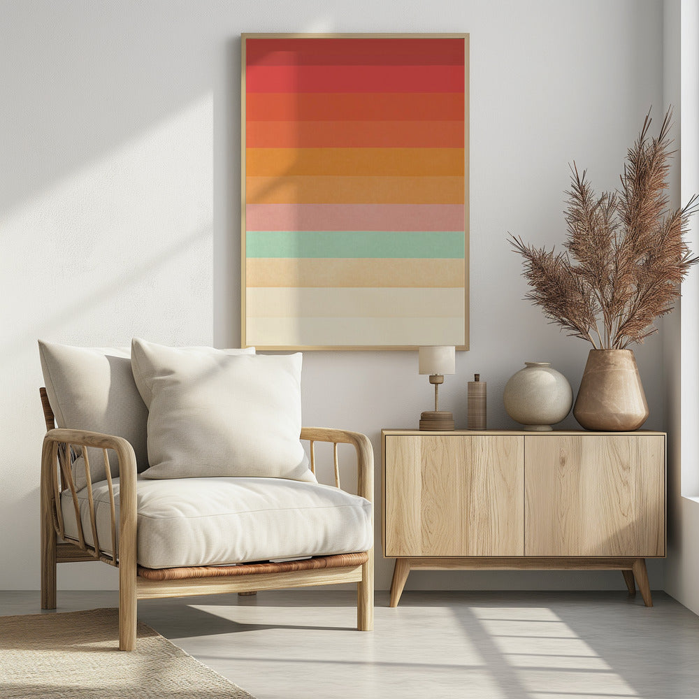 Rainbow Chevrons - Poster / Art Print - interiör