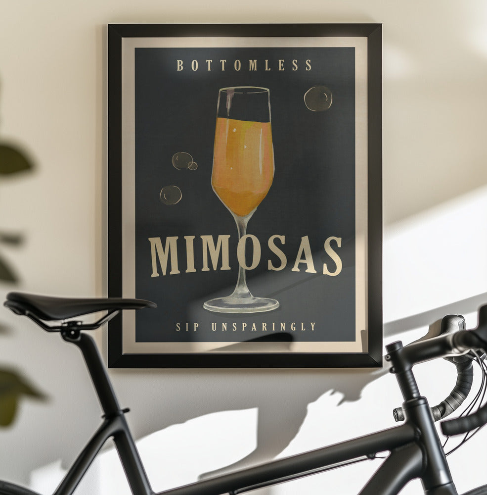 Bottomless Mimosas Art Deco Cocktail Bar Art - Poster / Art Print - interiör