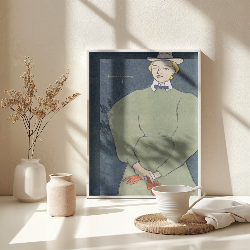 Woman Holding Gloves (1896) - Poster / Art Print - interiör