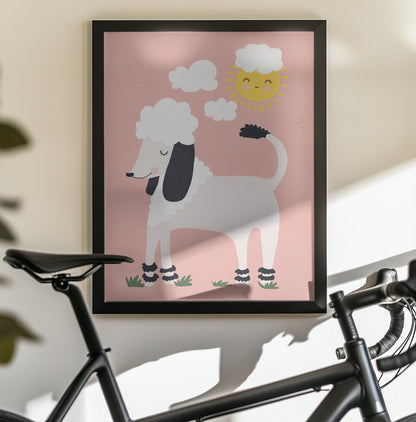 Happy Poodle - Poster / Art Print - interiör