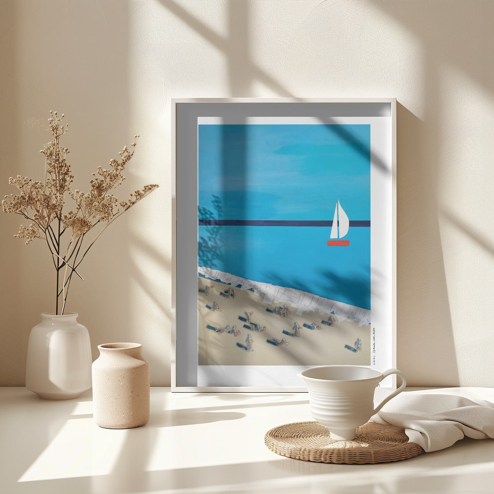 Minimalist Beach Day - Poster / Art Print - interiör