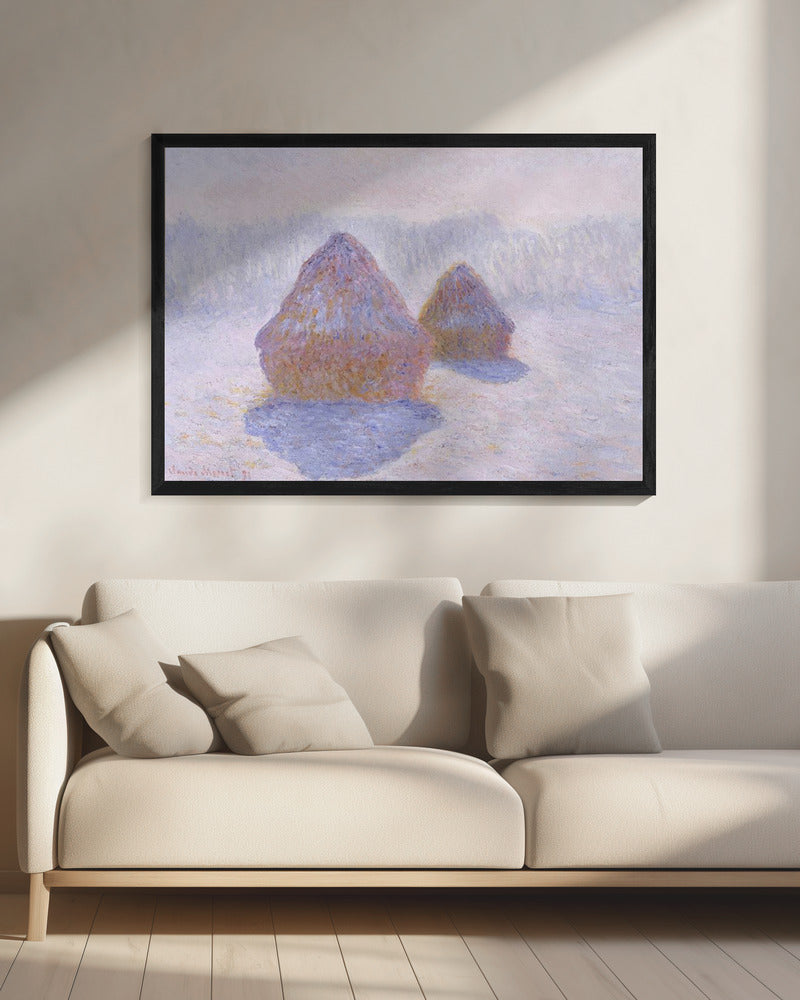 Haystacks (effect of Snow and Sun) (1891) By Claude Monet - Poster / Art Print - interiör