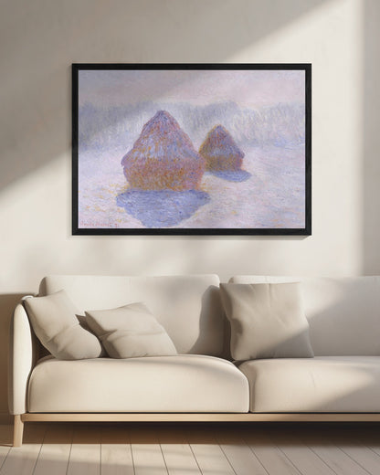 Haystacks (effect of Snow and Sun) (1891) By Claude Monet - Poster / Art Print - interiör