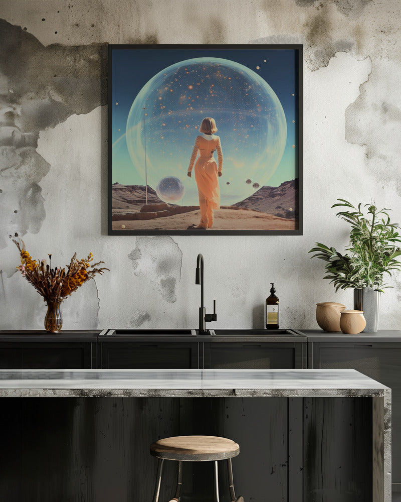 Vintage Space Collage Orb Art - Poster / Art Print - interiör