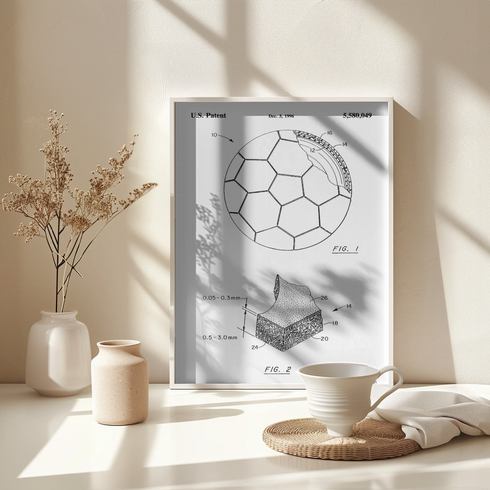 Soccer Ball Patent 1996 - Poster / Art Print - interiör
