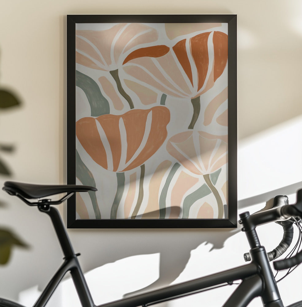 Abstract Geometric Flowers - Poster / Art Print - interiör