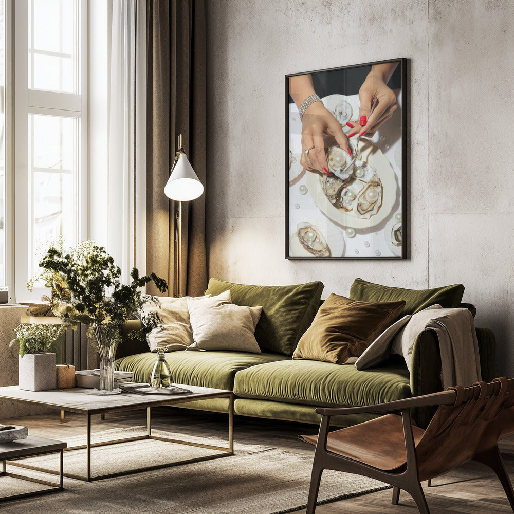 Oyster & Pearls No 01 - Poster / Art Print - interiör