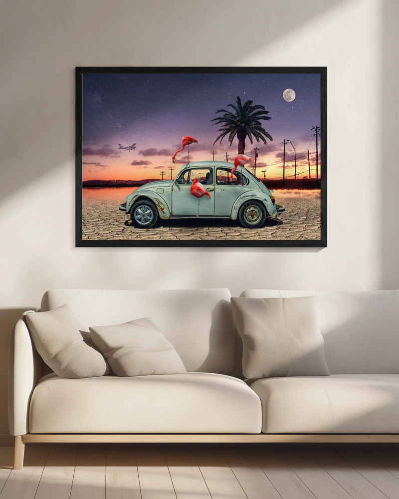 Flamingos Ate My Car - Poster / Art Print - interiör
