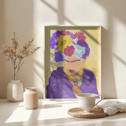 Frida and flowers - Poster / Art Print - interiör