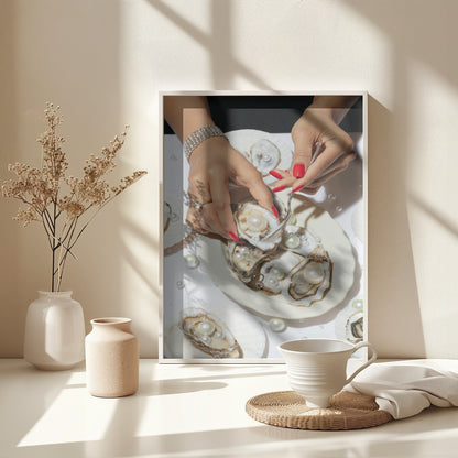 Oyster & Pearls No 01 - Poster / Art Print - interiör