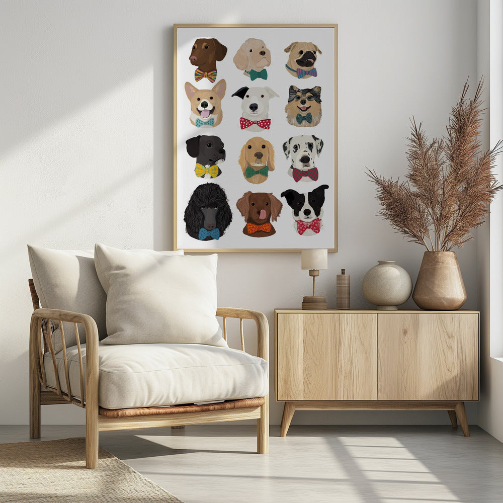 Dog In Bow - Poster / Art Print - interiör