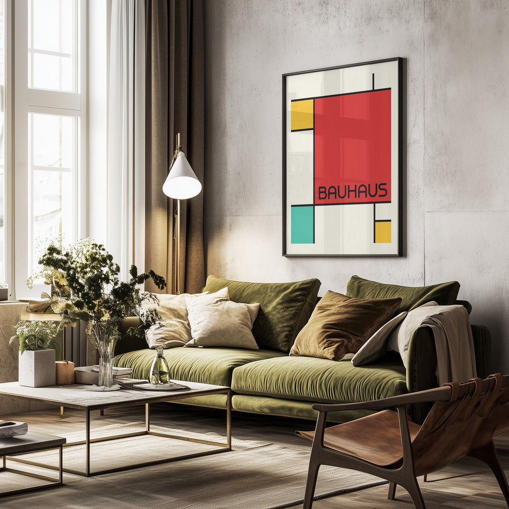 Bauhaus Geometric Design Retro - Poster / Art Print - interiör