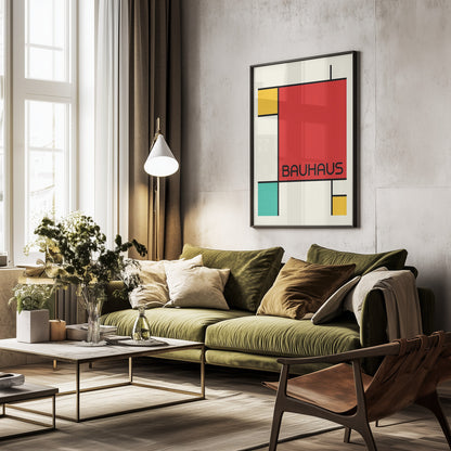 Bauhaus Geometric Design Retro - Poster / Art Print - interiör