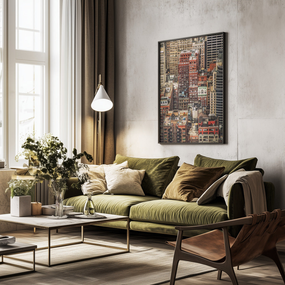 Multi colour Manhattan - Poster / Art Print - interiör