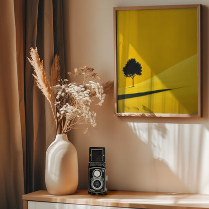 Yellow Field Tree - Poster / Art Print - interiör