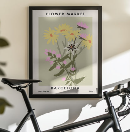 Flower Market Barcelona - Poster / Art Print - interiör