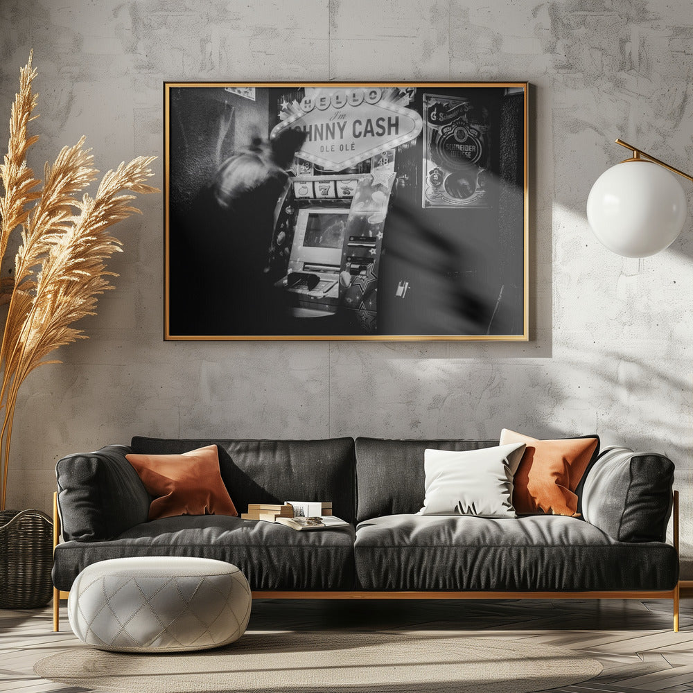 HELLO I'm JOHNNY CASH - Poster / Art Print - interiör