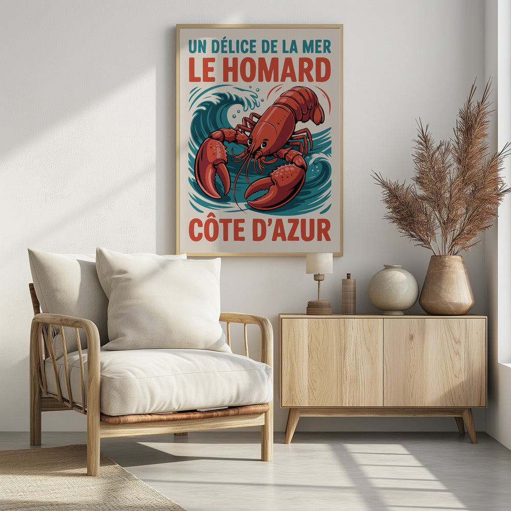 Azure Lobster Delight - Poster / Art Print - interiör